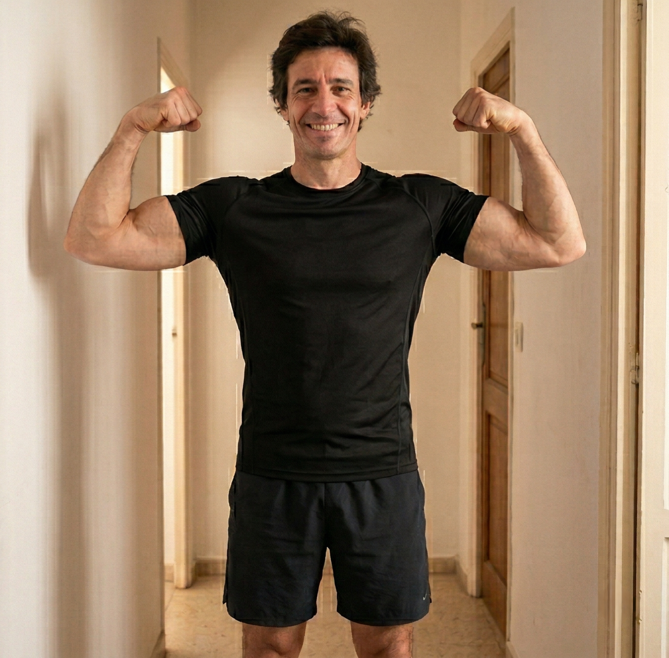 Carlos despues del entrenamiento