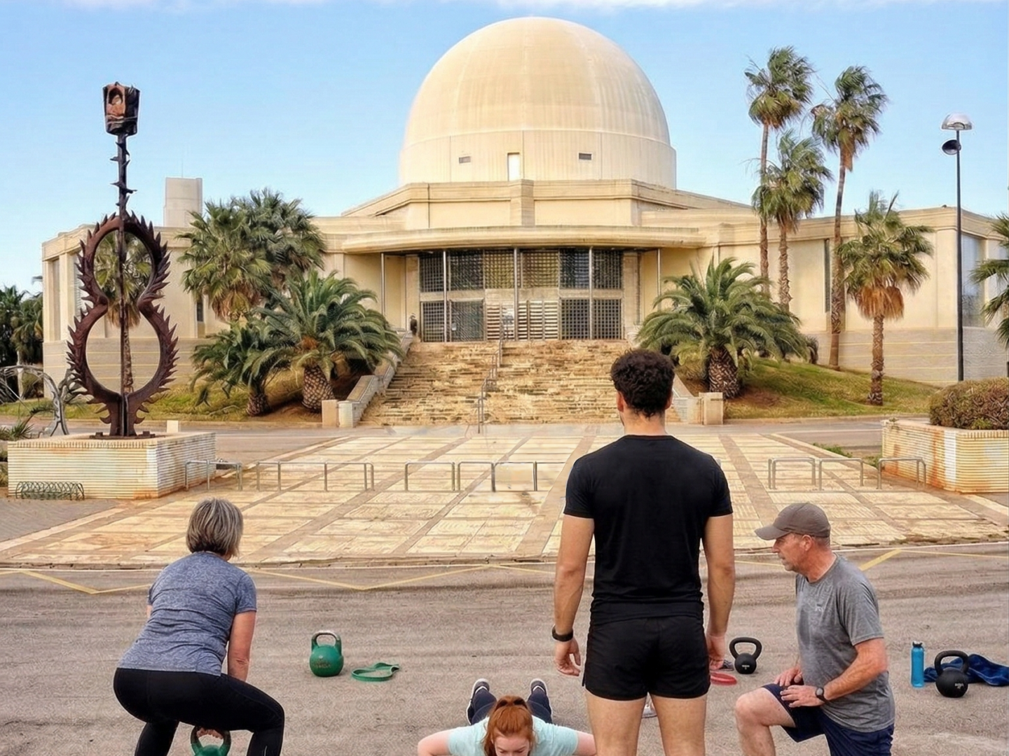 Grupo de entrenamiento al aire libre